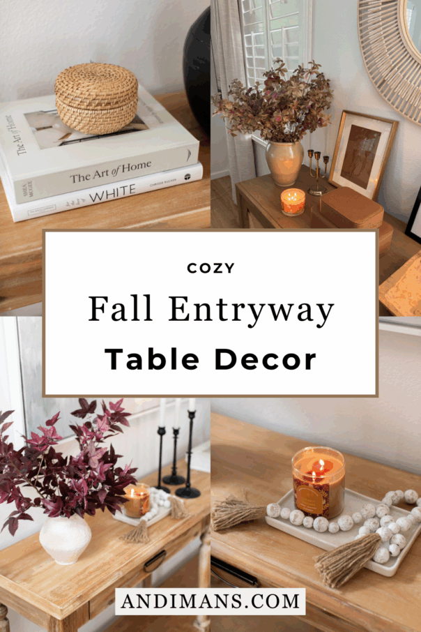 Fall Entryway Table Decor. Showing the decoration items for your table.