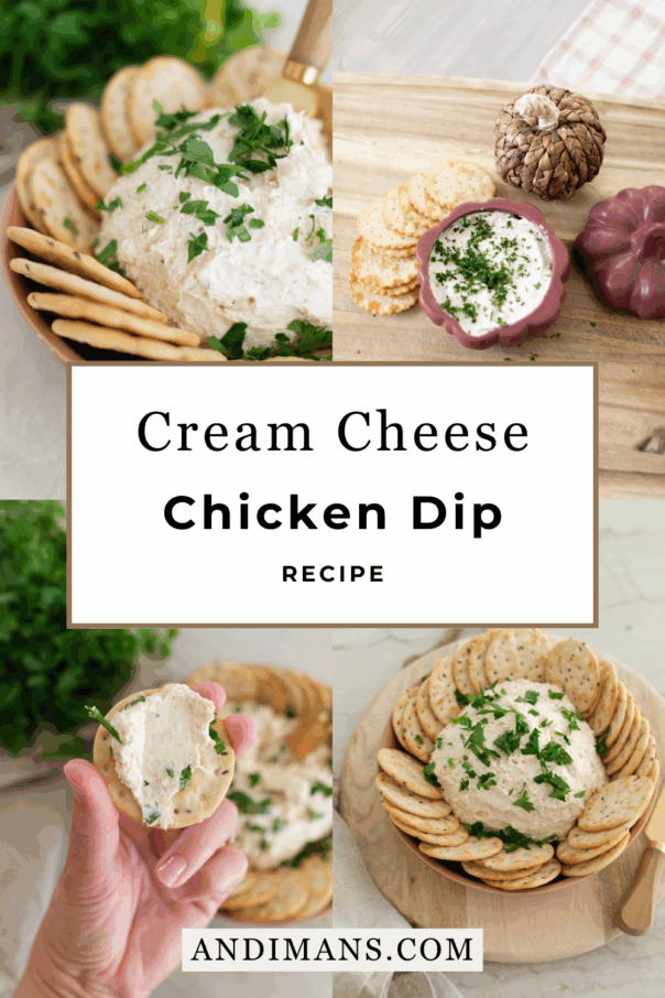 Cream Cheese Chicken Dip recipe. Shareable image for Pinterest.