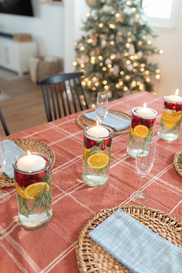 DIY Candle Centerpiece for Christmas