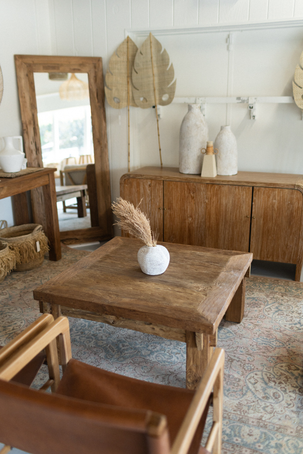 Wooden boho coffee table