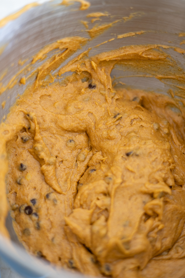 close up of pumpkin cake mix
