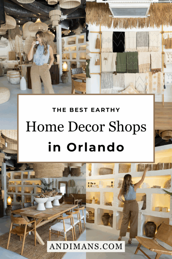 Earthy Home Decor Shops in Orlando Florida. Pinnable image for reader.