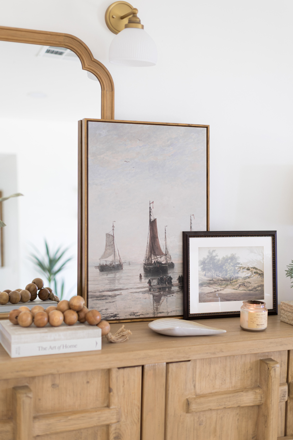 Organic modern wall decor under $100 with textured neutral artwork